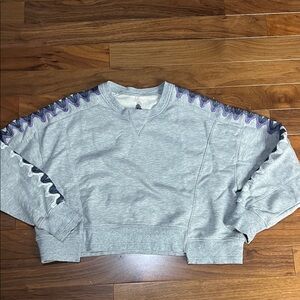FP Movement by Free People Gray Sweatshirt with Purple Accents size XS